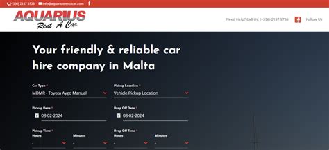 aquarius car rental malta